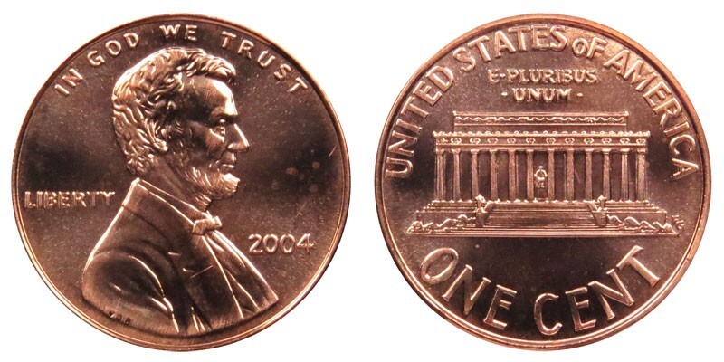 2004 P Lincoln Memorial Cent Copper Plated Zinc Penny ** ON HAND **