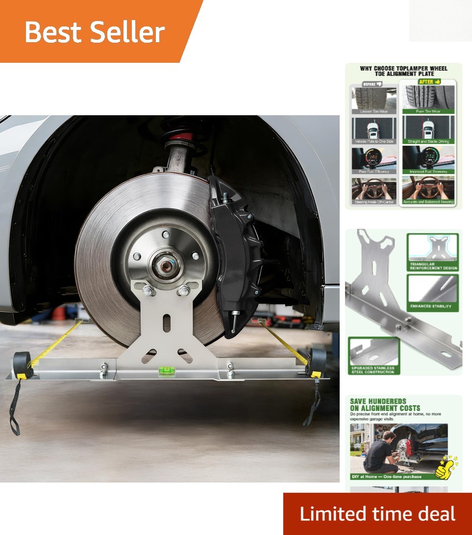 Compact Wheel Toe Alignment Tool with Dual Tape Measures - Perfect for Home Use