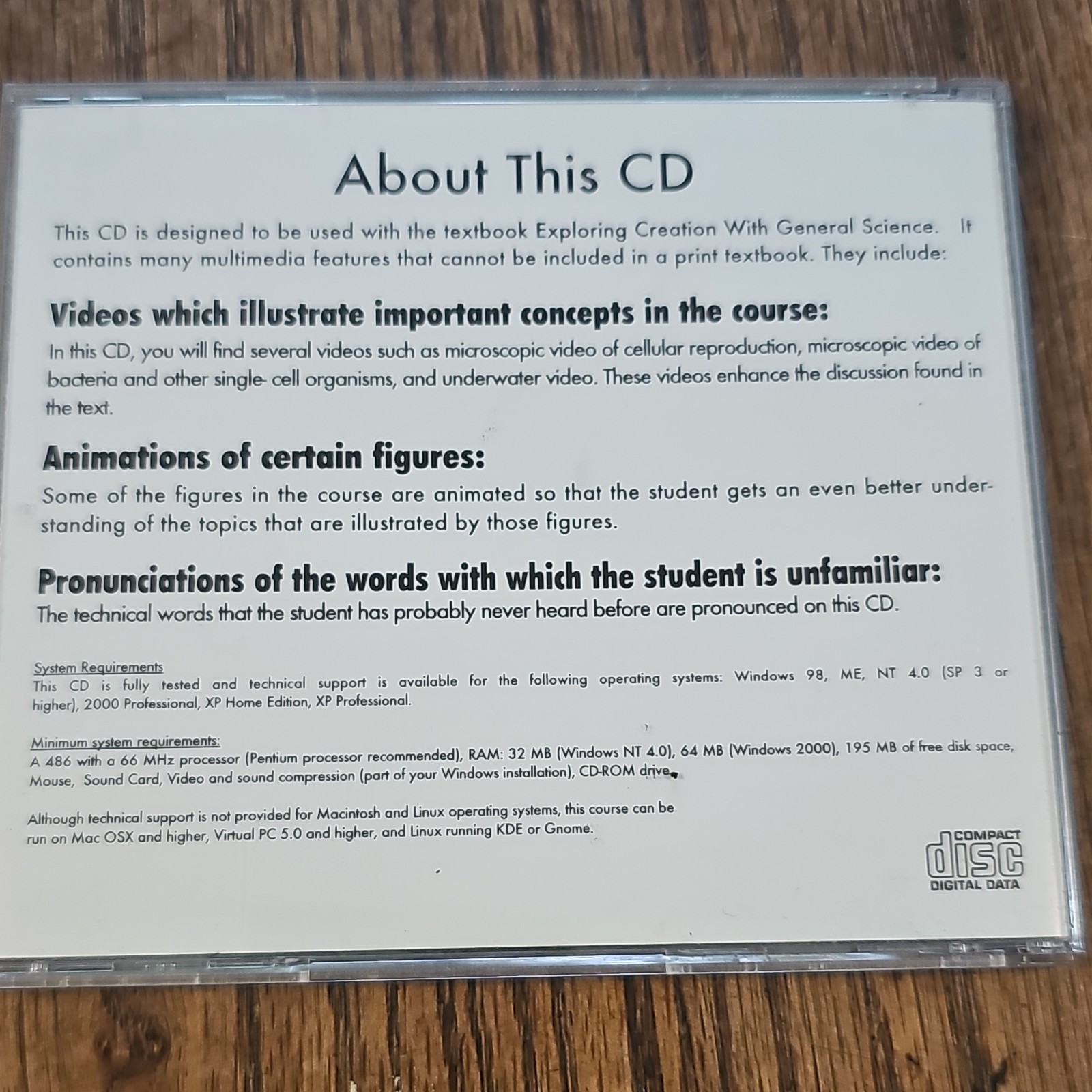 Apologia Exploring Creation General Science Multimedia Companion CD v8.0