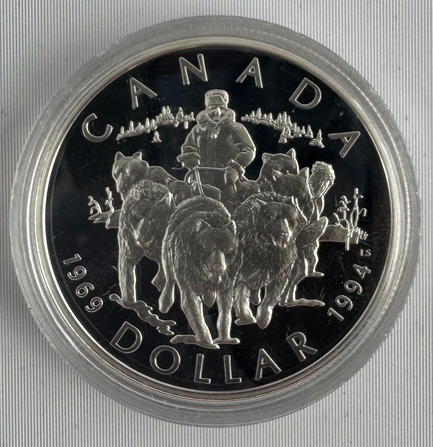 1995 Proof Canada Last RCMP Sled-Dog Patrol Silver Dollar RCM $1 Coin with OGP