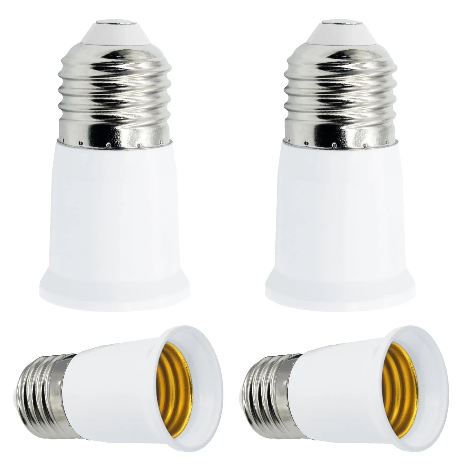 4 Pack E26 Socket Extender, 3CM/1.2 Inch E26 Light Bulb Extension Socket, Lamp H