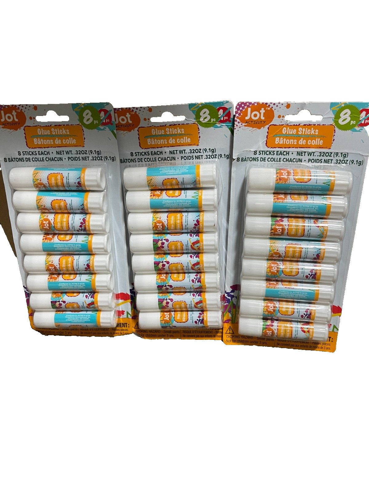 Lot of 24 School Glue Sticks Best ACID FREE Clear School Glue Sticks Packs JOT
