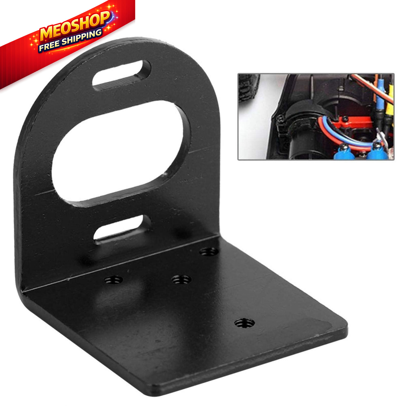 Metal L Shape Motor Mounting Holder Seat Base, RC Rc Small, Black