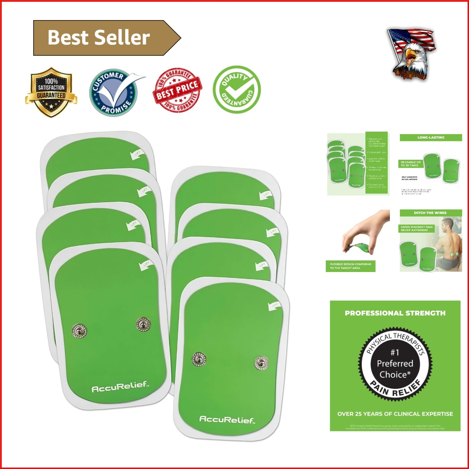 Portable Wireless TENS Supply Kit - 2 Pairs for Effective Pain Management