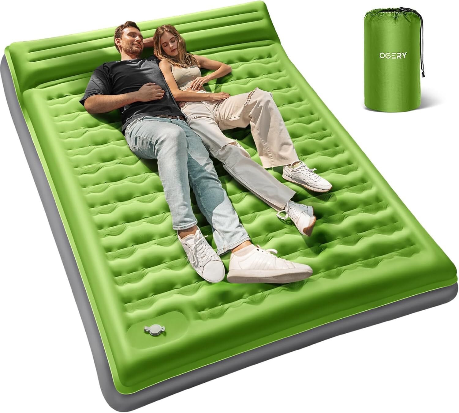 Sleeping Pad for Camping, 6" Extra-Thick Reinforced Camping Sleeping Pad with Pi