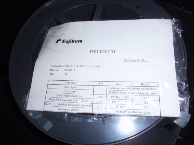 180meter Fujikura Panda Polarization Maintaining PM Fiber SM13-P-8/125-UV/UV-400