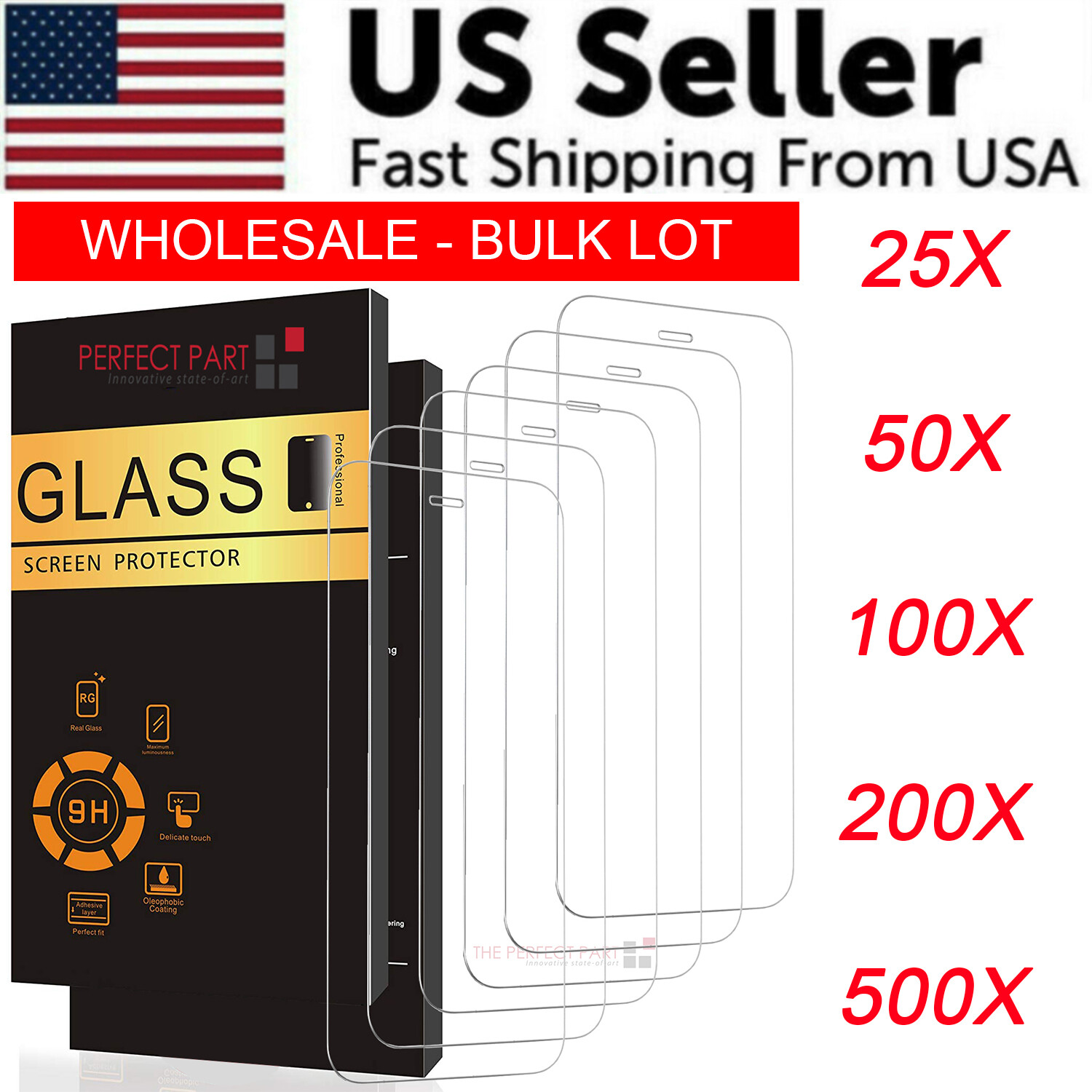 Wholesale Bulk Screen Protector Tempered Glass Lot For iPhone 17 16 15 14 13 Pro