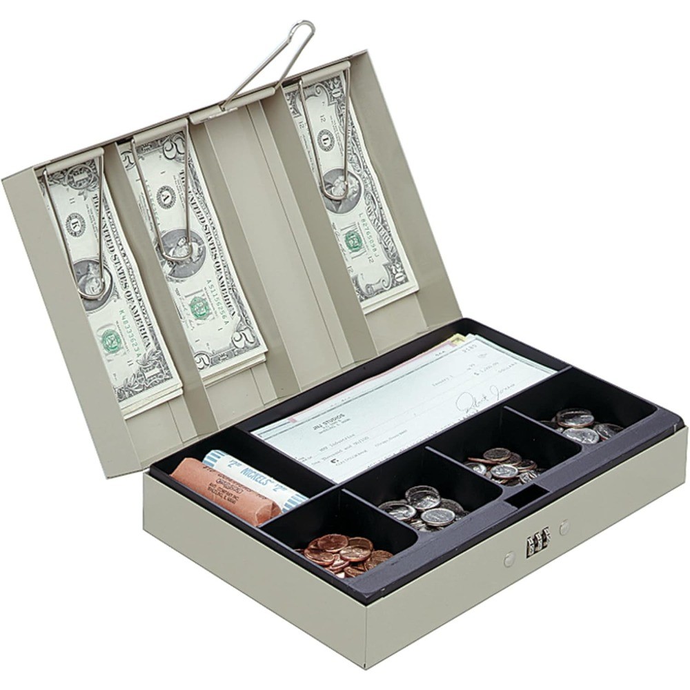 Cash Box, 3 1/8"H x 11 3/8"W x 7 5/8"D, Sand