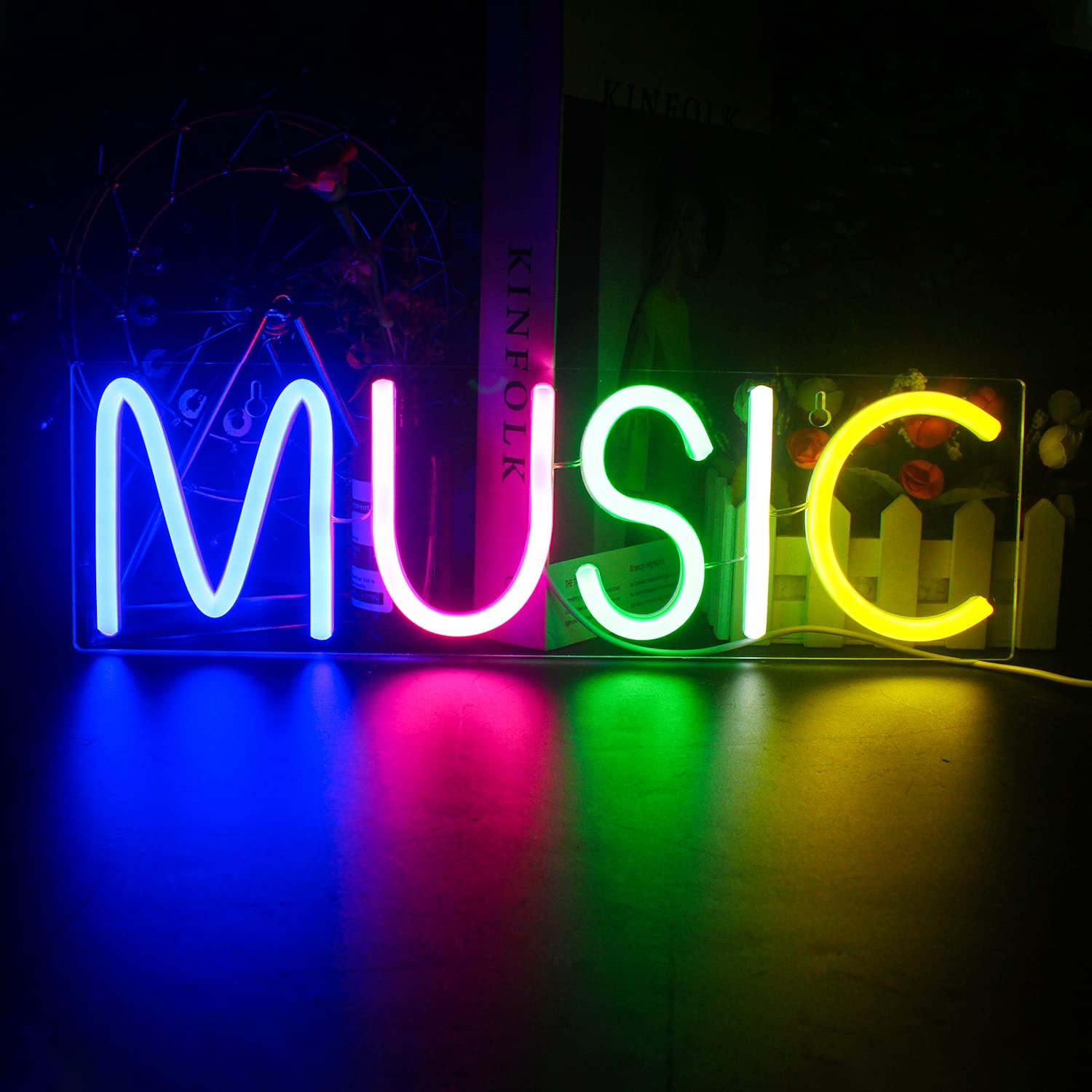 Lucunstar Music Neon Light Neon Sign For Wall Decor Colorful Letters Lights