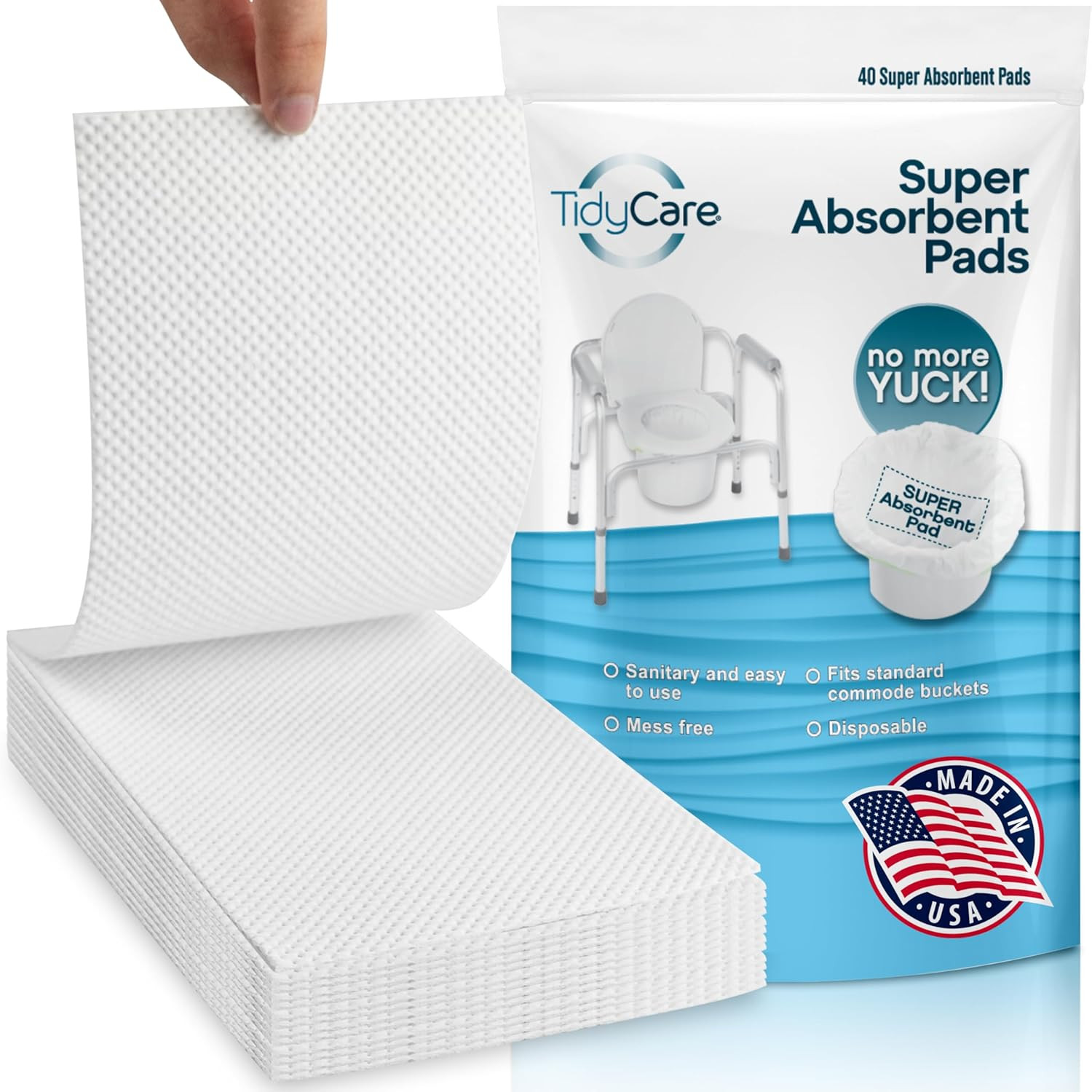 Disposable Bedside Commode Pads for Adult Portable Toilet Chair Bucket and Bedpa