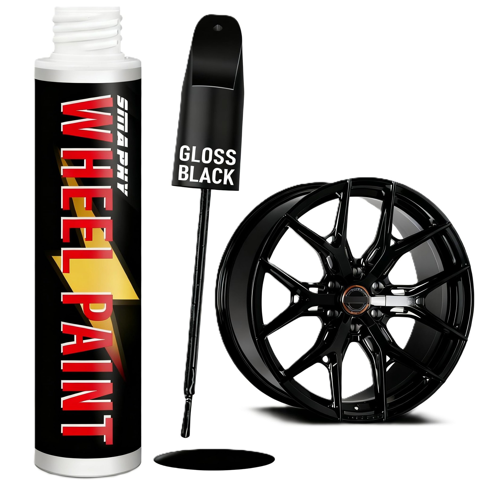 Gloss Black Rim Touch Up Paint, Paint 0.5 Fl Oz (Pack of 1),