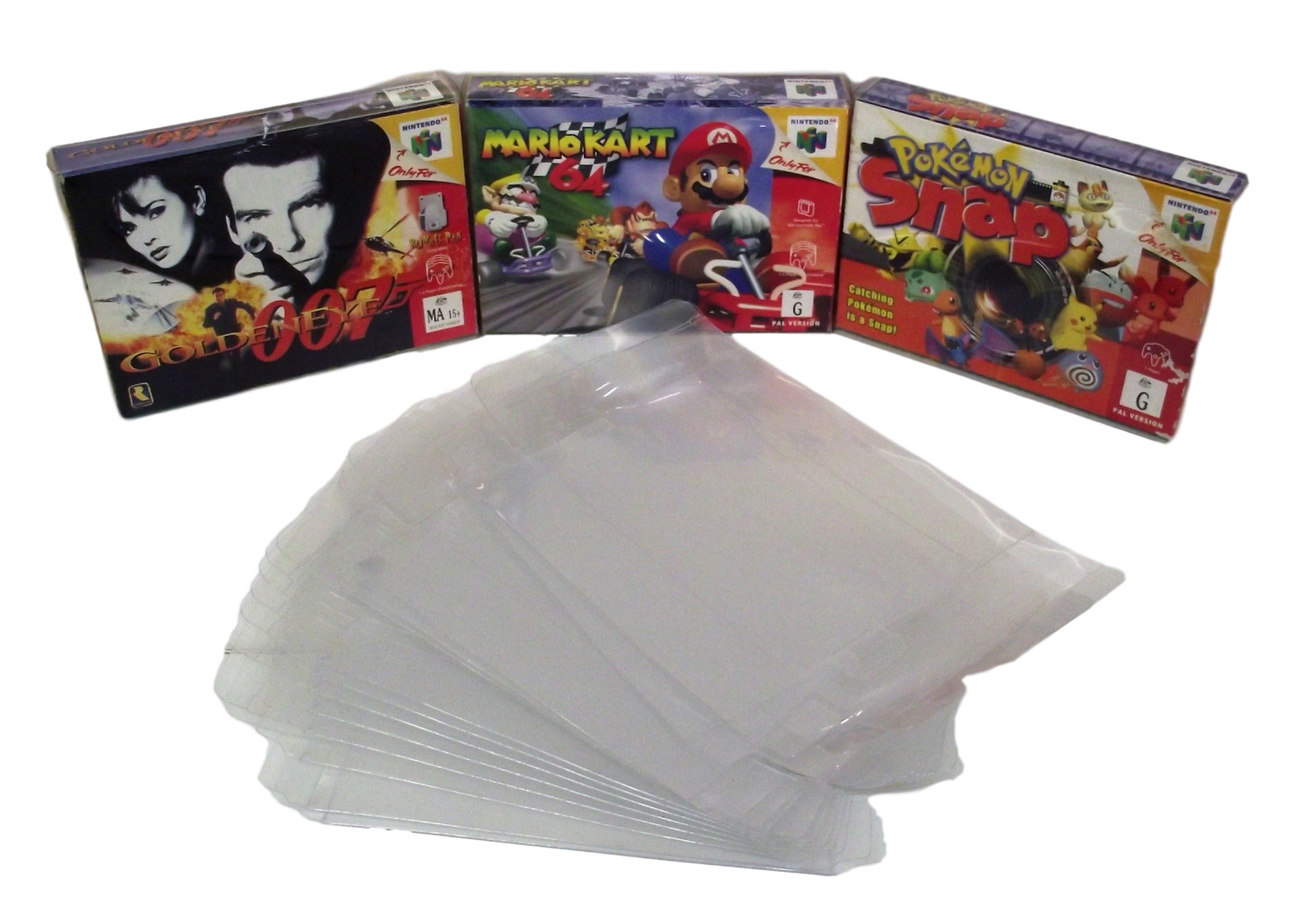 N64 Nintendo 64 Box Clear Sleeve Protector Covers Protective Case Dropdown Menu