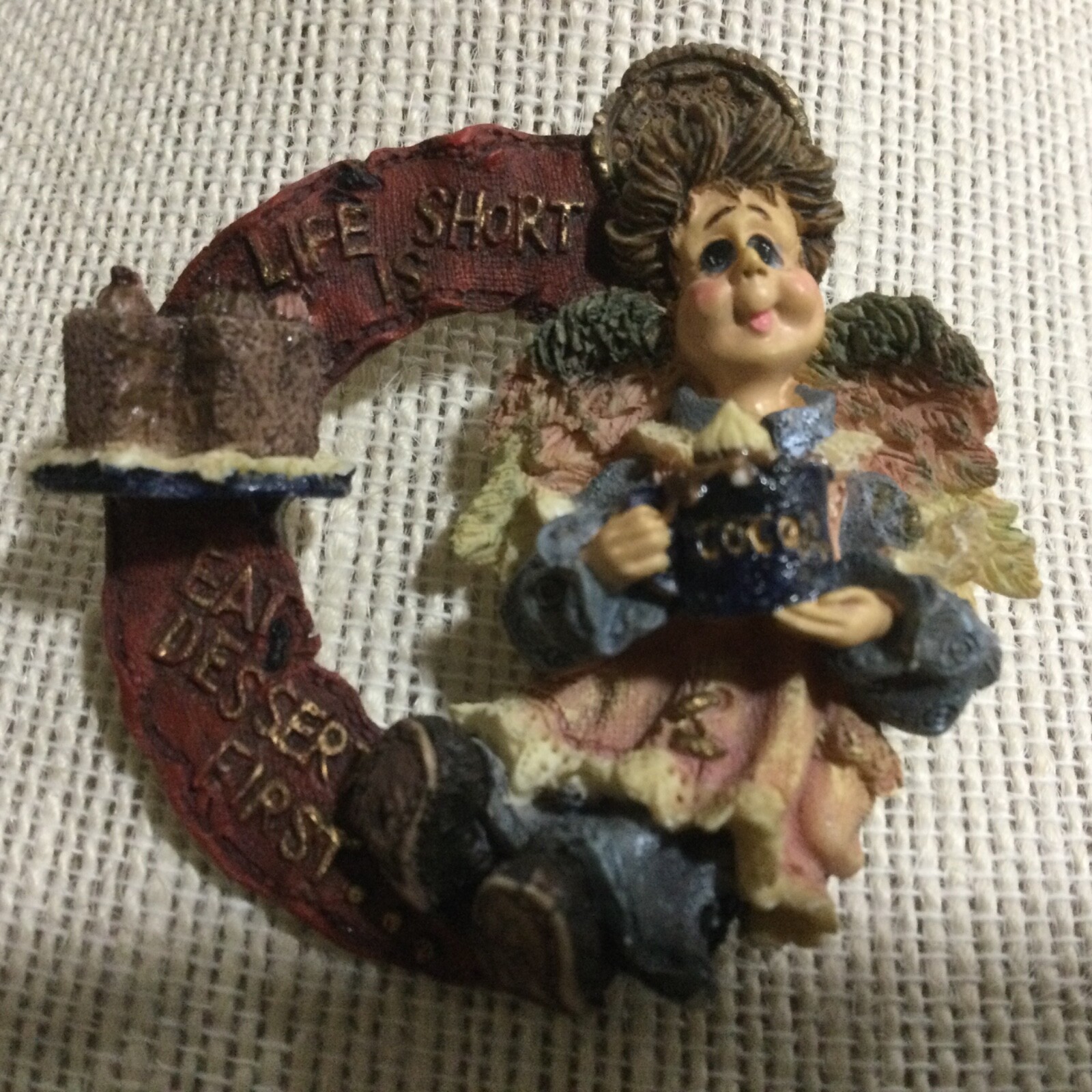 Boyd’s Bear Resin Auntie Coca Life Is Short Pin 1995 #26421