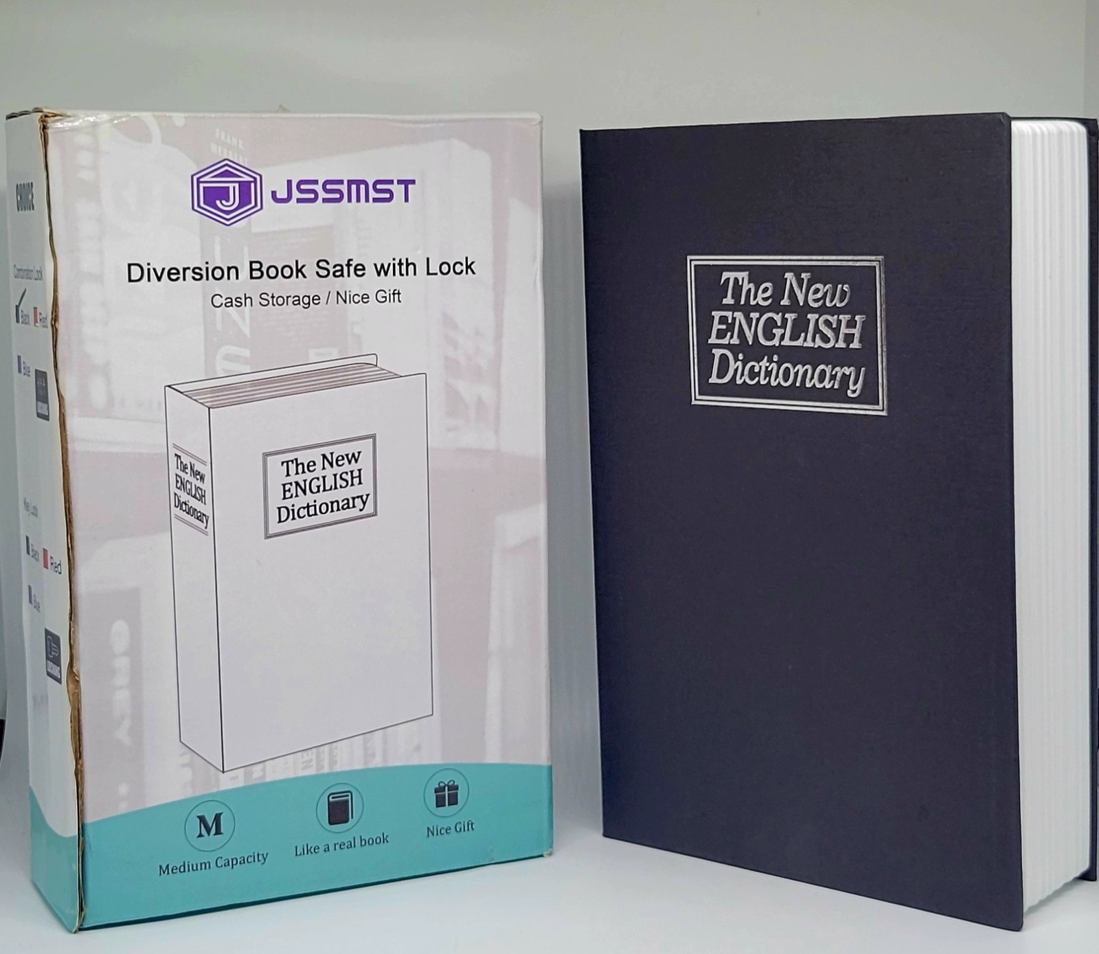 Diversion Book Safe with Combination Lock Secret Hidden Lock Box for Cash