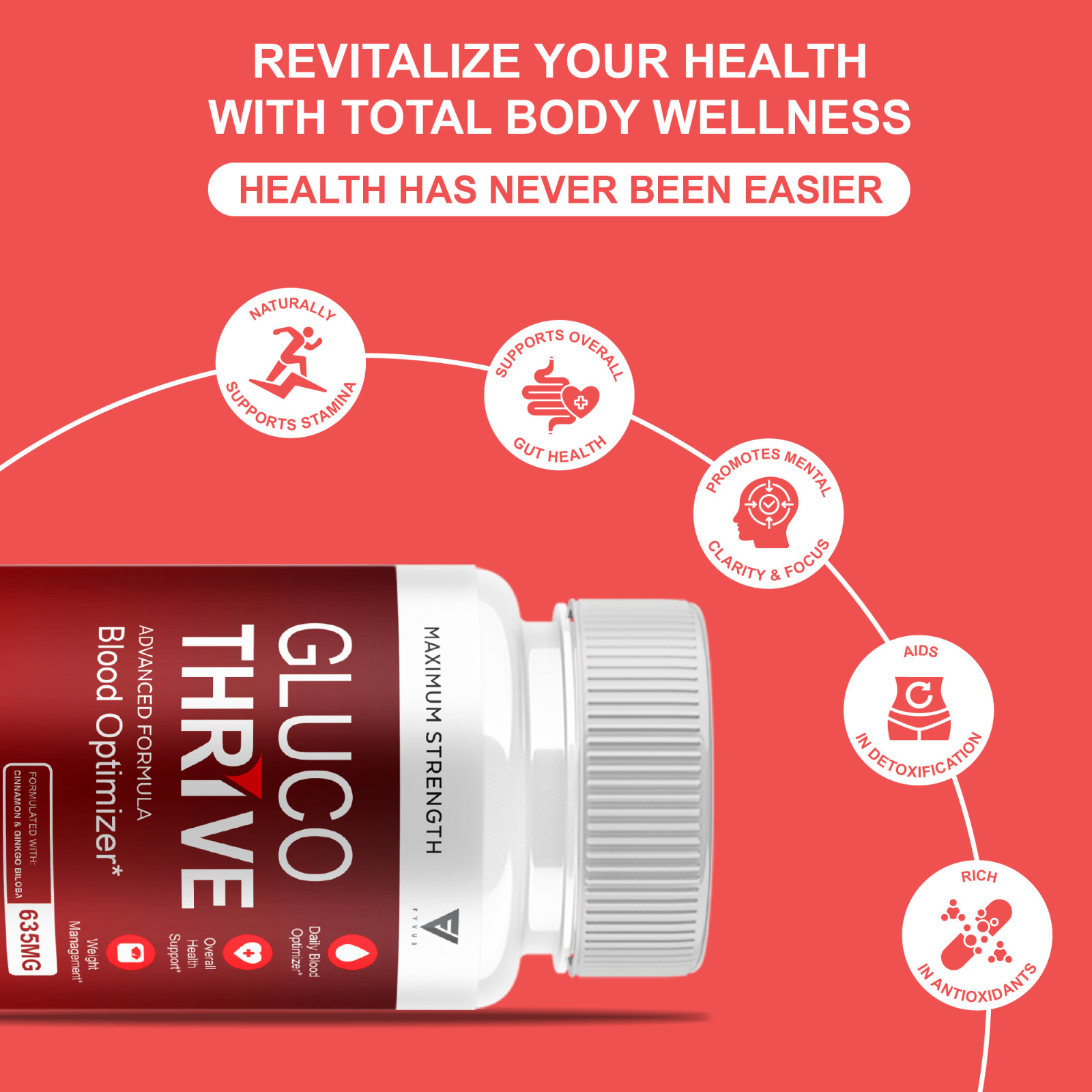(2 Pack) Gluco Thrive Capsules, Gluco Thrive Advanced Formula (120 Capsules)