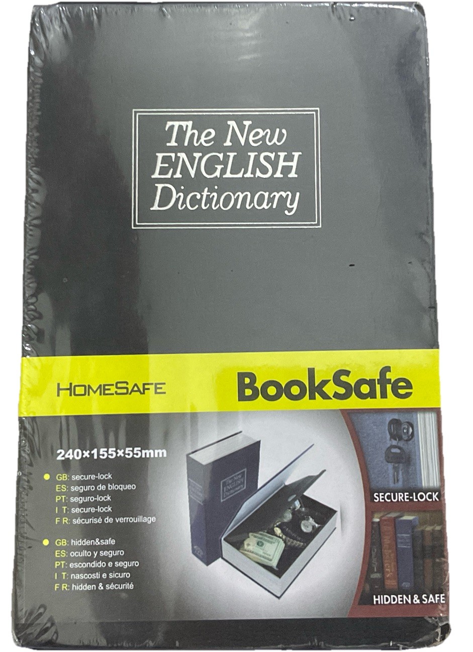 HomeSafe Dictionary Book Safe Diversion Hidden Security Stash Lock & Key Black