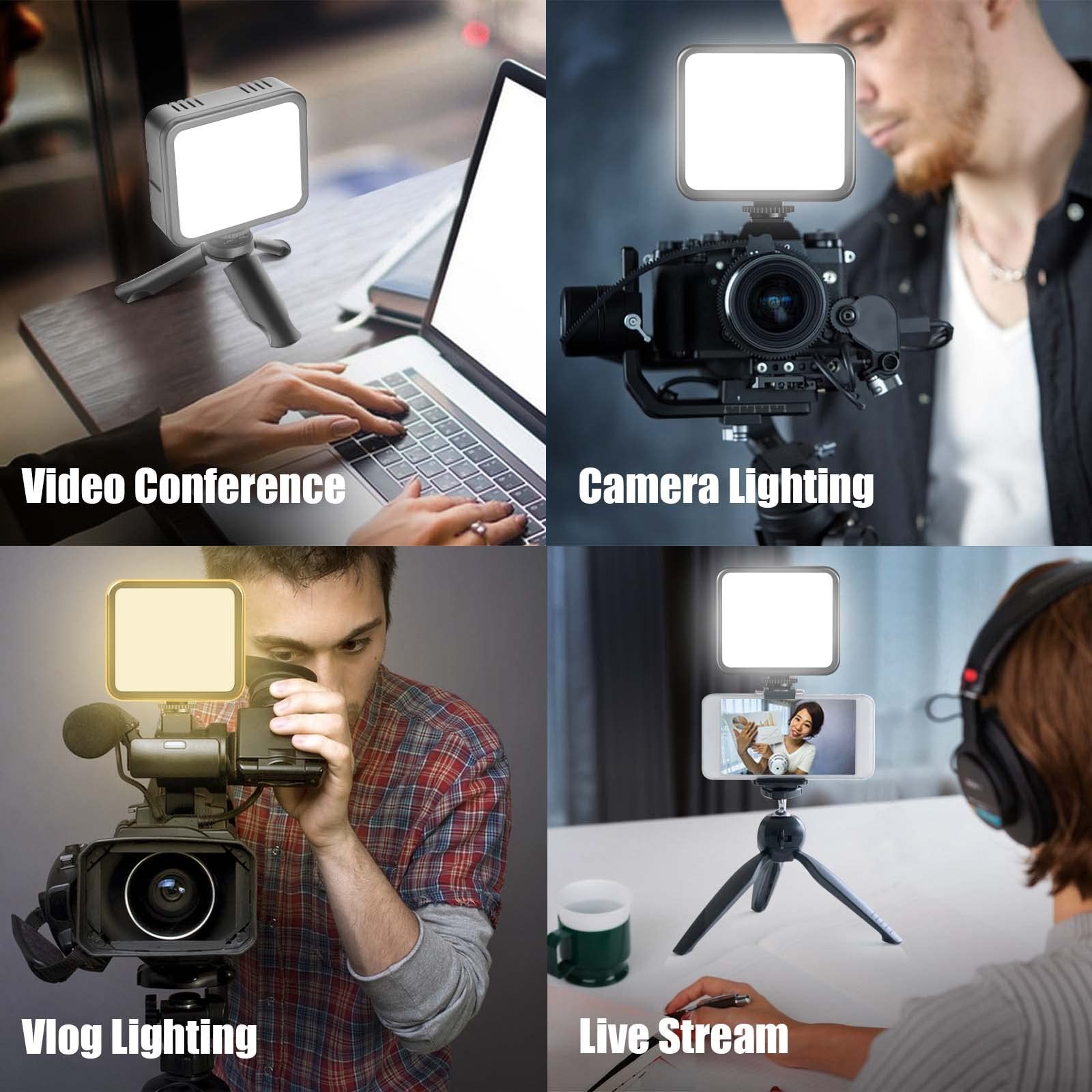 VL80 LED Video Light Kit Portable Continuous on Camera Photography Lighting U...