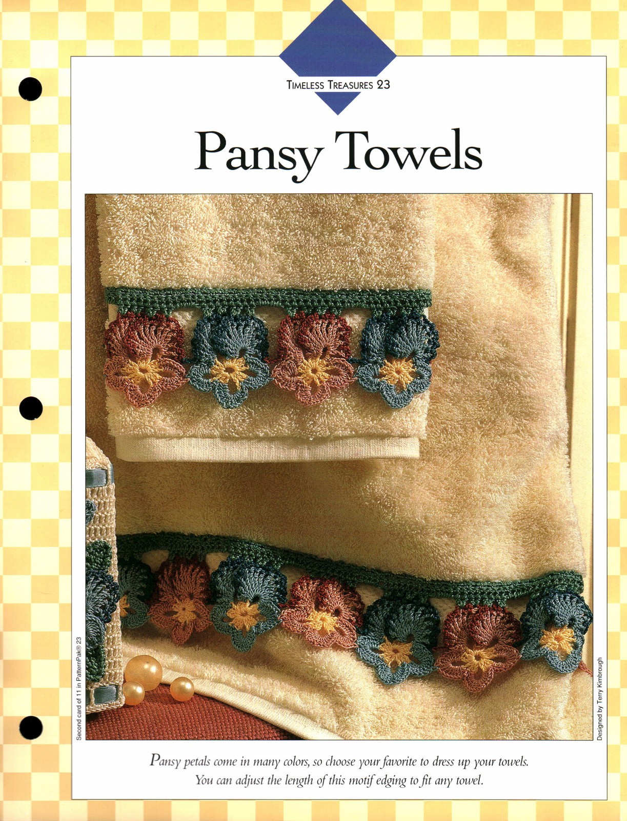 Pansy Towels - Timeless Treasures 23 | Vanna Crochet Faves 85230-B