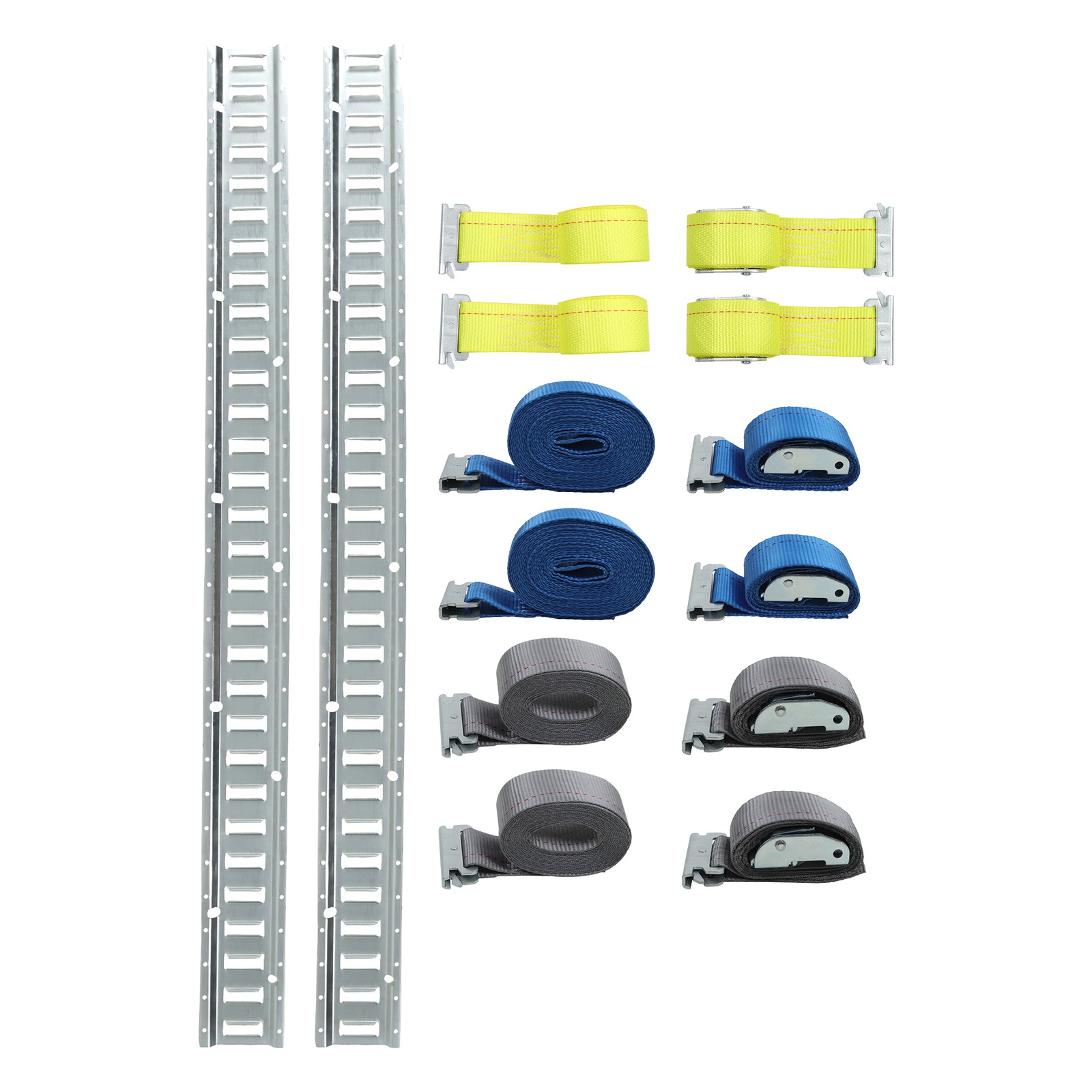 5 Feet Long E Track Rails Silver Finish 8 Pack For Cargo Management System