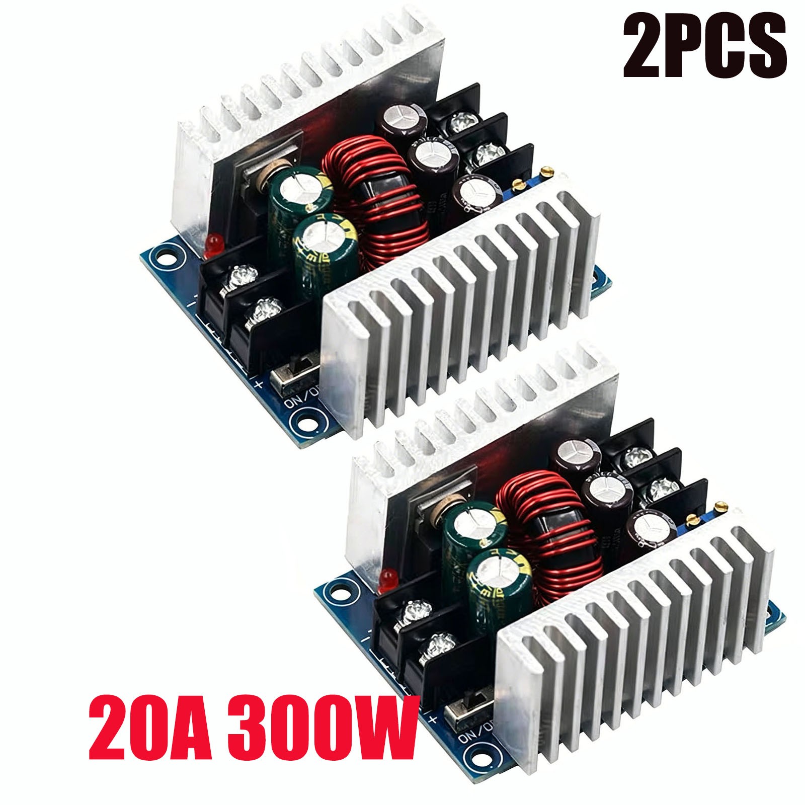 2PCS DC-DC Converter 20A 300W Buck Boost Step Down Adjustable Power Charger