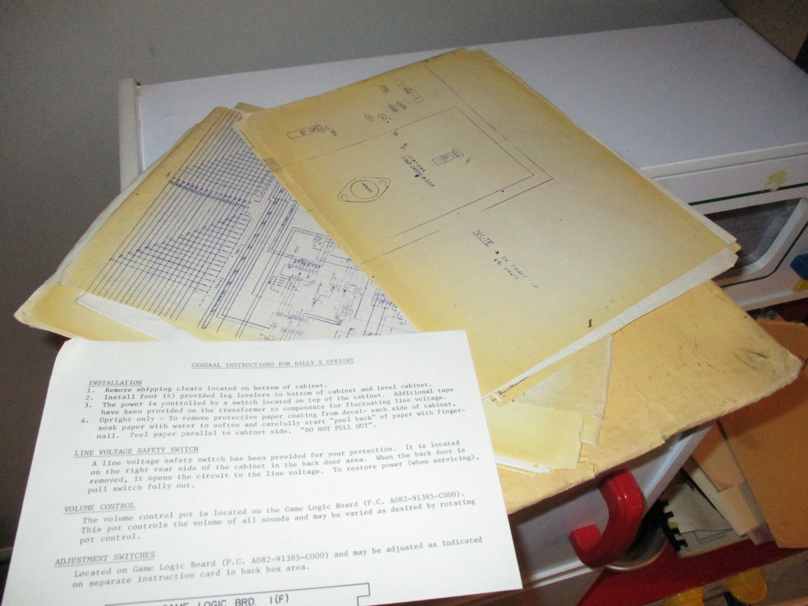 Bally/Midway Rally X arcade game instructions and schematics