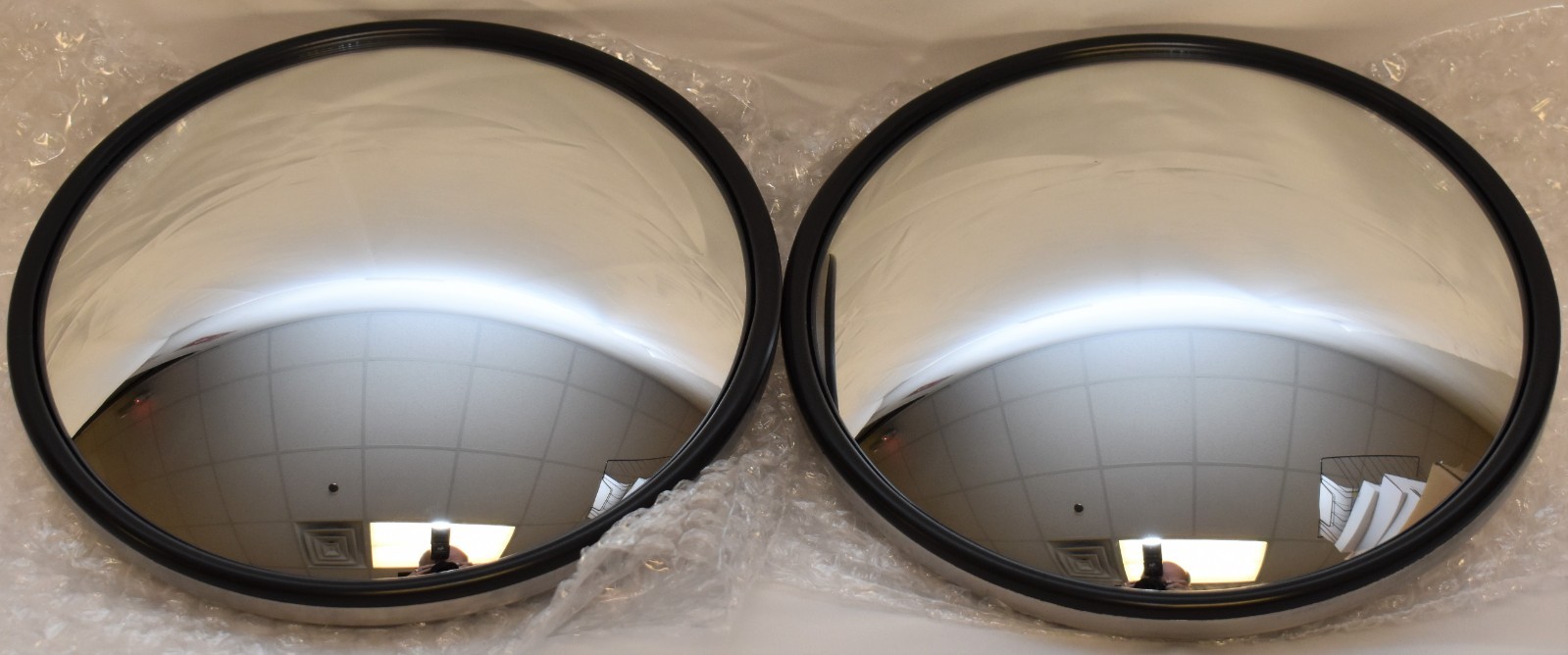 Stainless Steel 8" Spot Convex Mirror w/5/16" Offset Ball Stud Mount - Pair
