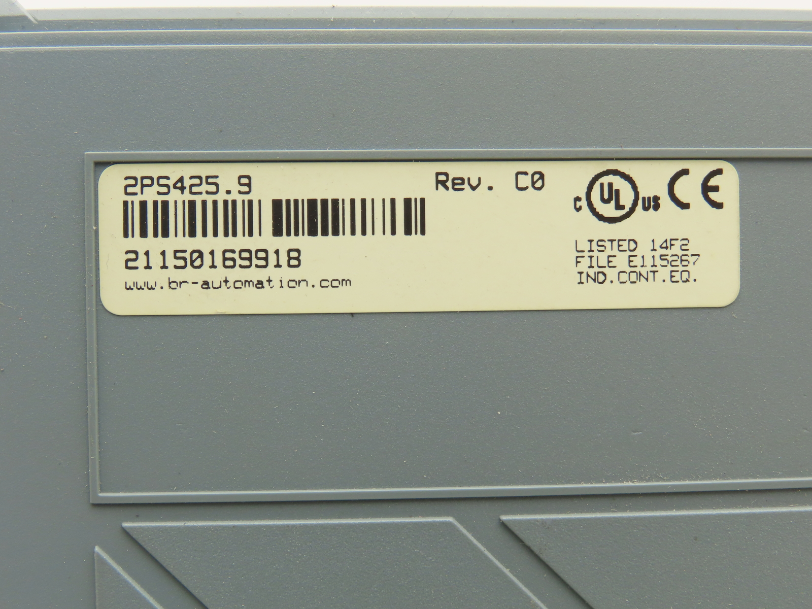B&R Automation 2PS425.9 PLC Power Supply Module Rev CO
