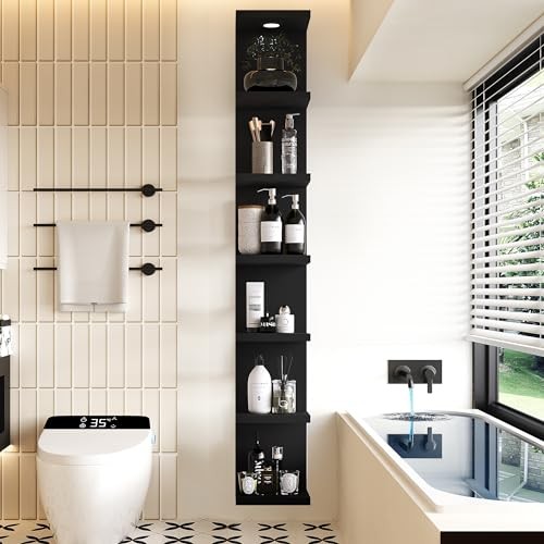 Versatile Wall Shelf Unit,Lack Wall Shelf,Display Floating Shelf 7 Tier Black