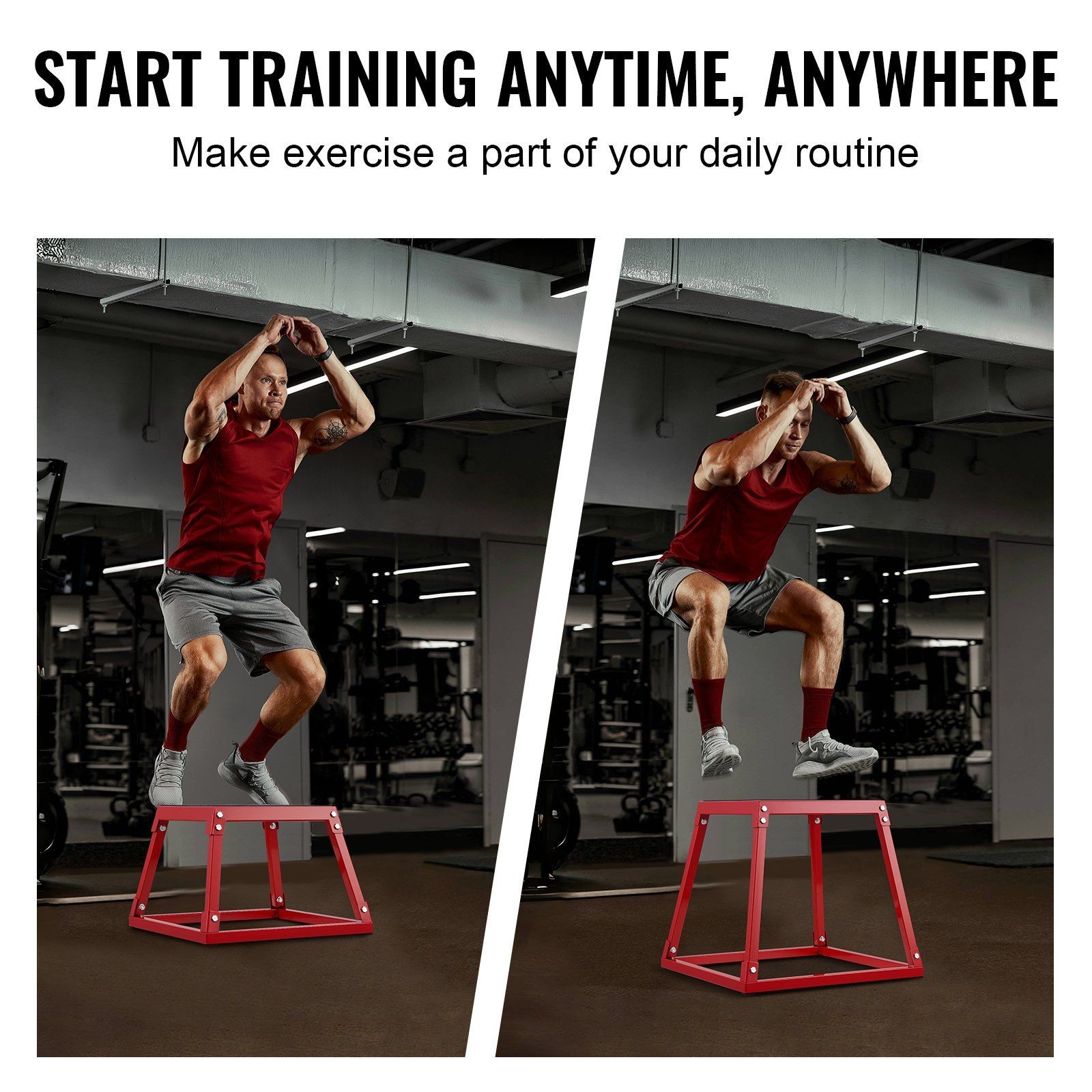 18in Home Gym Plyo Box 500lb Support Powder-Coated Anti-Slip Surface