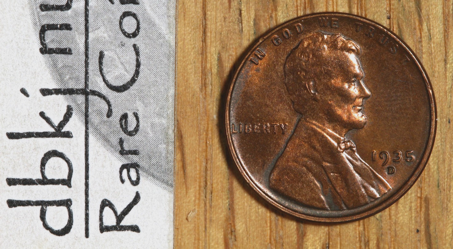 1935 D Lincoln Wheat 1¢ Cent Penny - Red/Brown - BU - Brilliant Unc - dbjkA