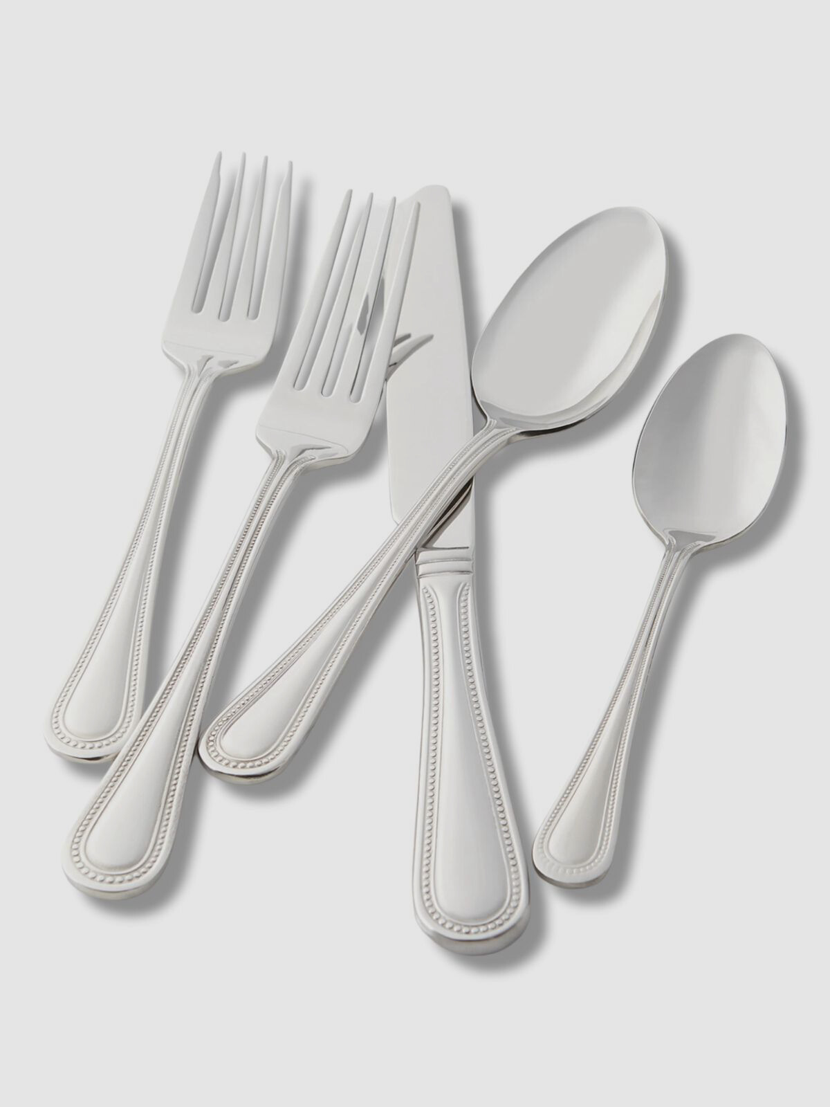 $429 Wallace Beaded 18/10 Stainless Steel Fork Knife Spoon Flatware 60 Piece Set