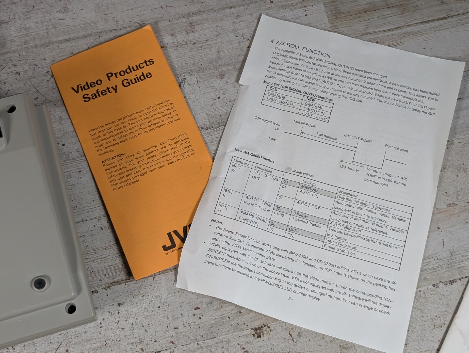 JVC RM-G800U Editing Control Unit w Manual