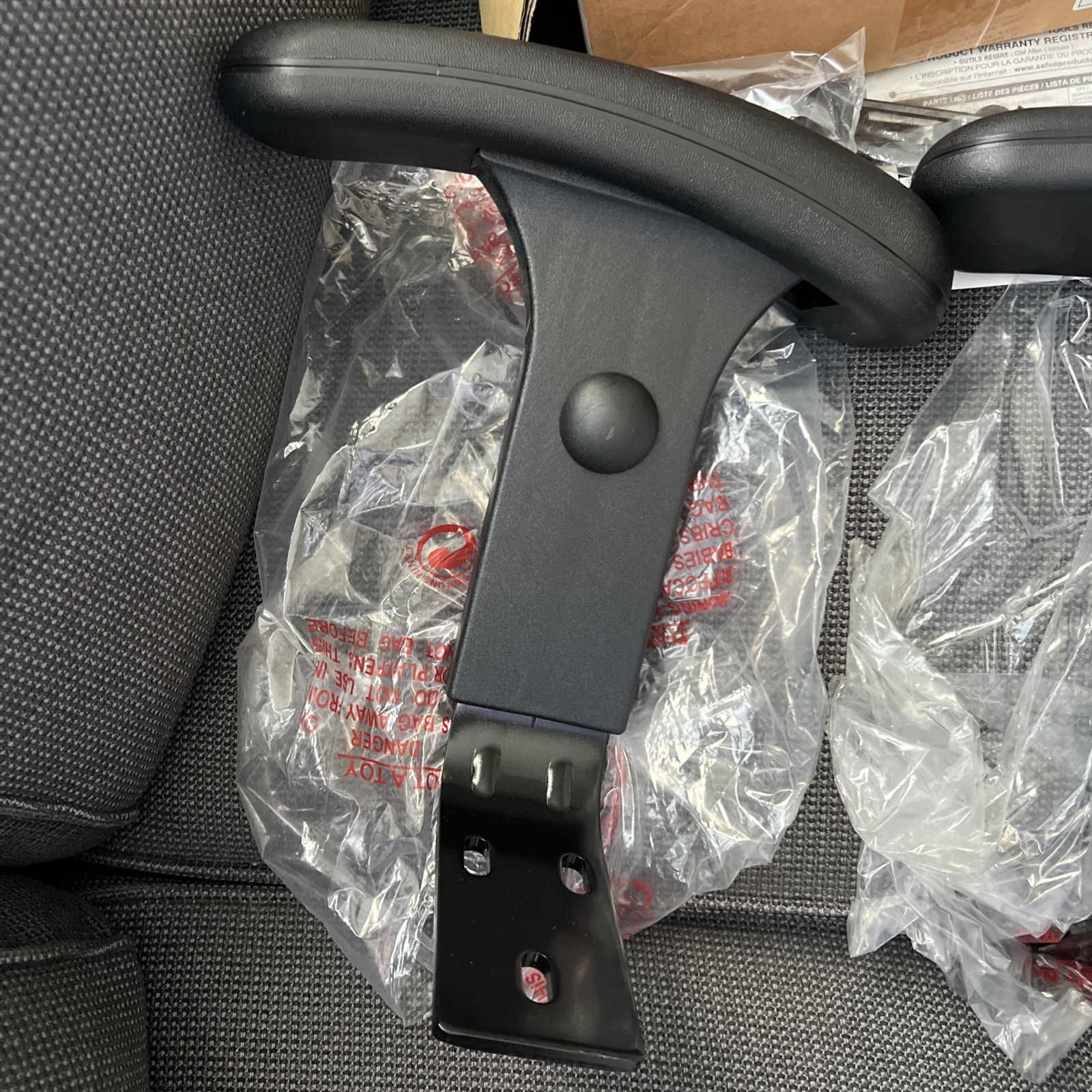 NEW! Safco 3496BL Adjustable Padded Arms For Safco Uber Big & Tall Desk Chair