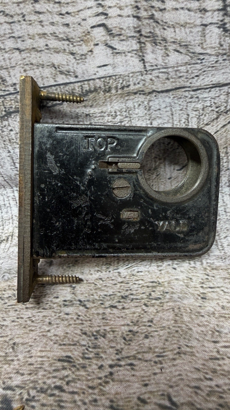 Vintage Yale Mortise Dead Bolt With Brass Faceplate