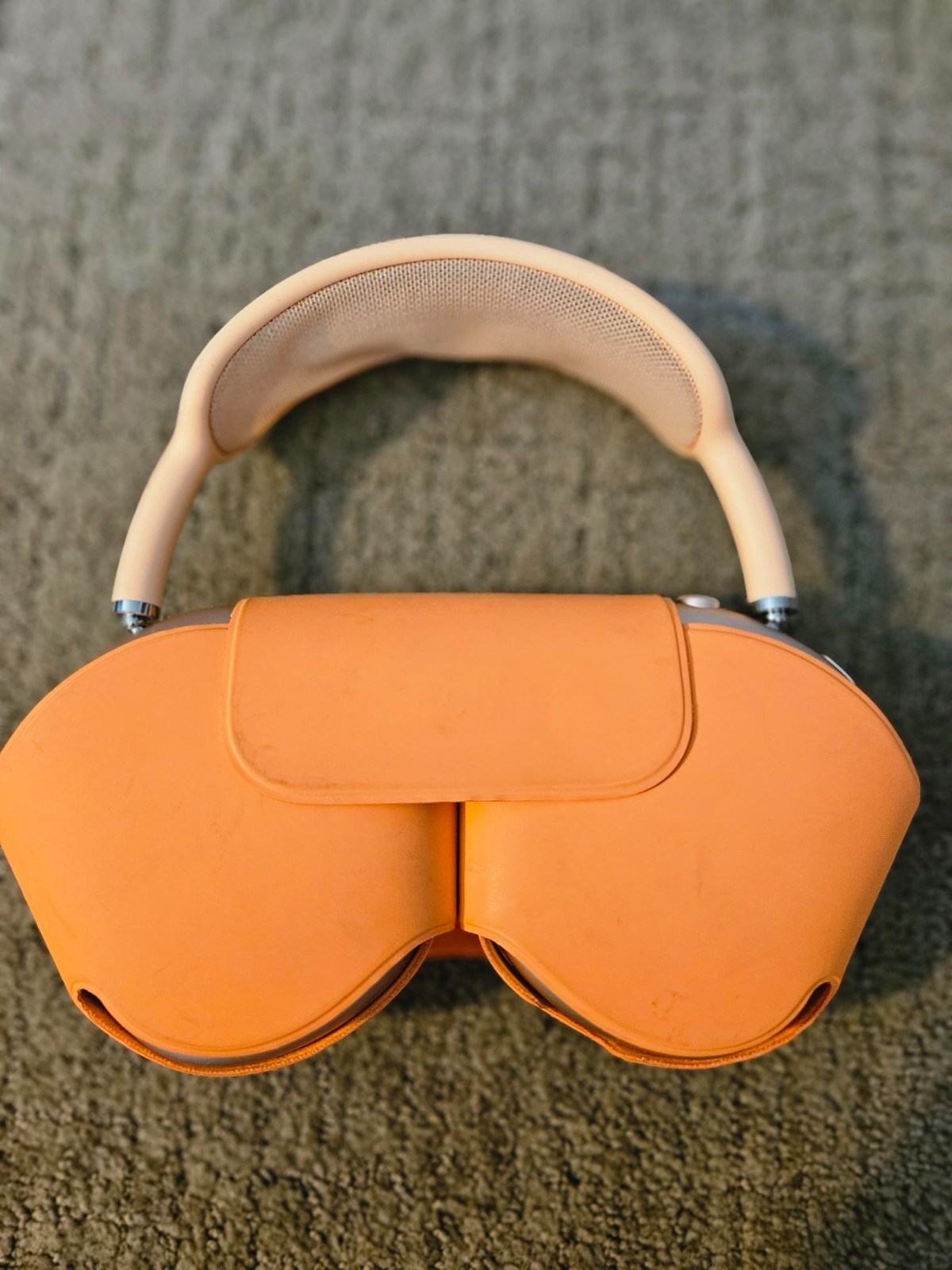 Apple AirPods Max 1 Wireless Headphones OEM Case Orange ~ NOT WORKING PARTS ONLY