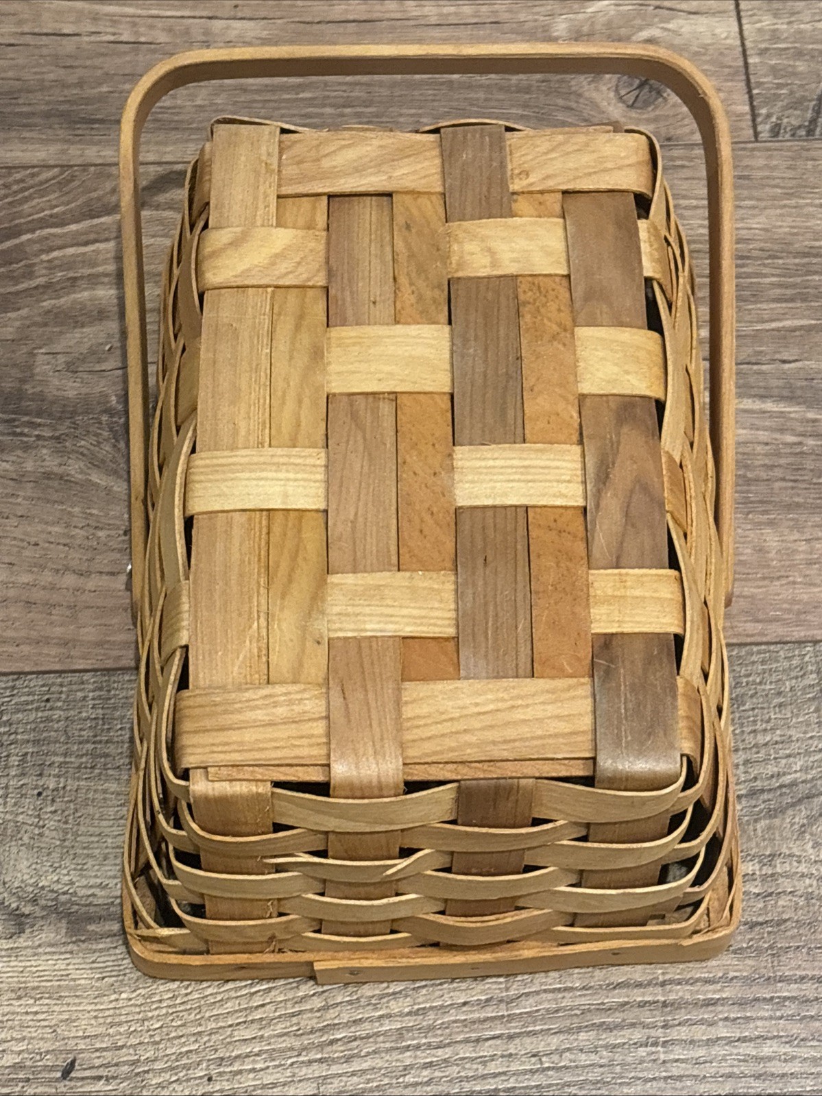 Rustic Home Decor Rectangular Handwoven 7" X 9” Medium Wood Basket