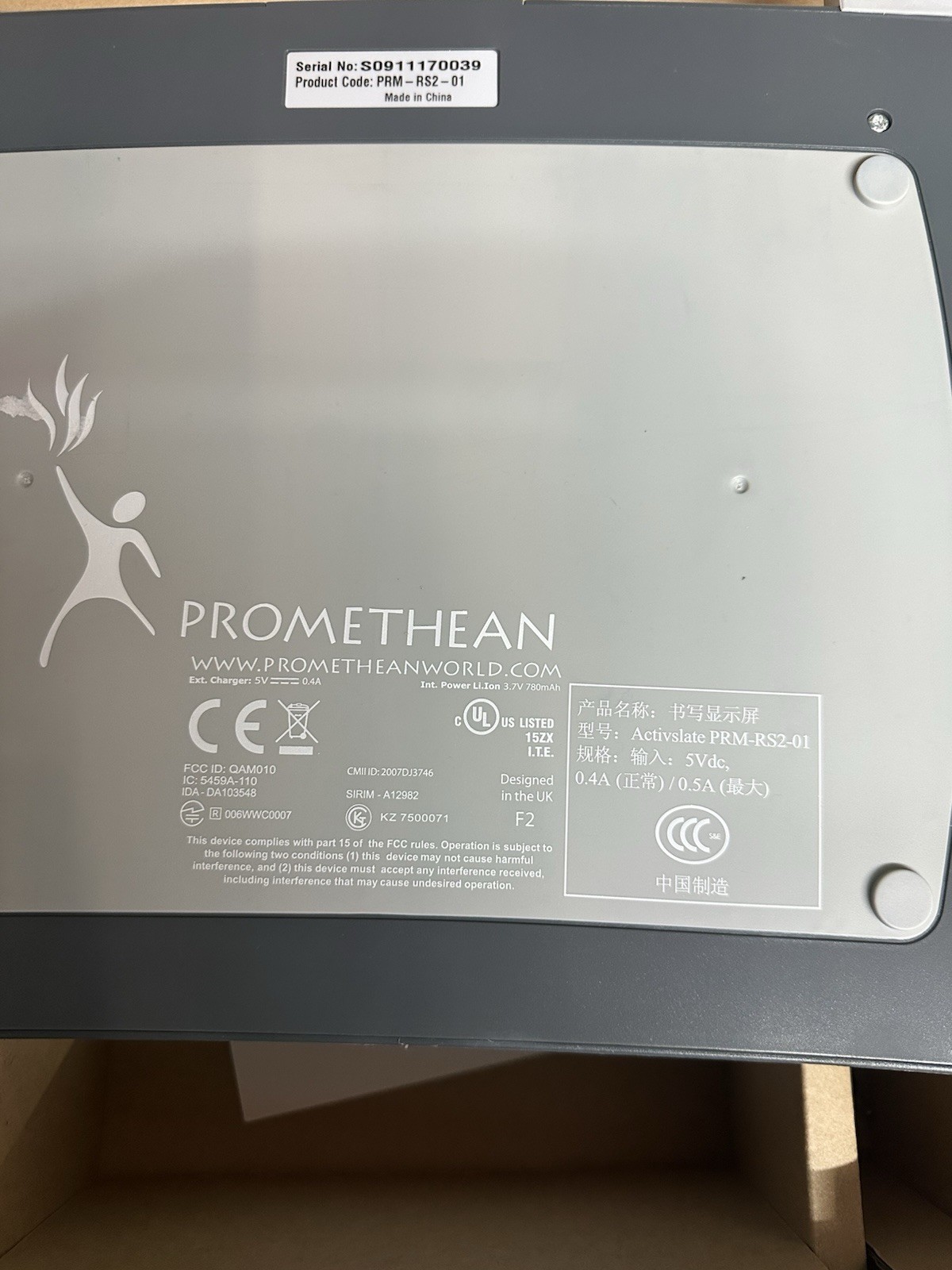 Promethean ACTIVSLATE50 Classroom Interactive Tablet Board w/ Pen