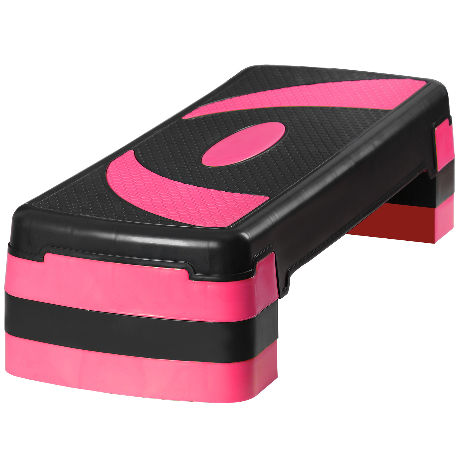 31" Aerobic Step Platform Exercise Stepper Workout Step 4"-6"-8" w/Risers Pink