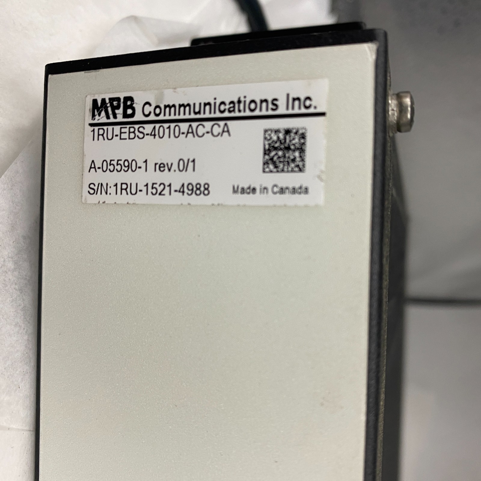 MPB COMMUNICATIONS 1RU-EBS-4010-AC-CA Erbium Broadband Source (EBS) C-band ASE🎯