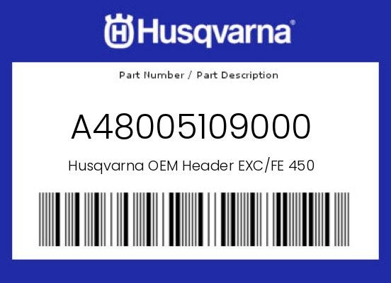Husqvarna Genuine Header Exc/Fe 450 - A48005109000