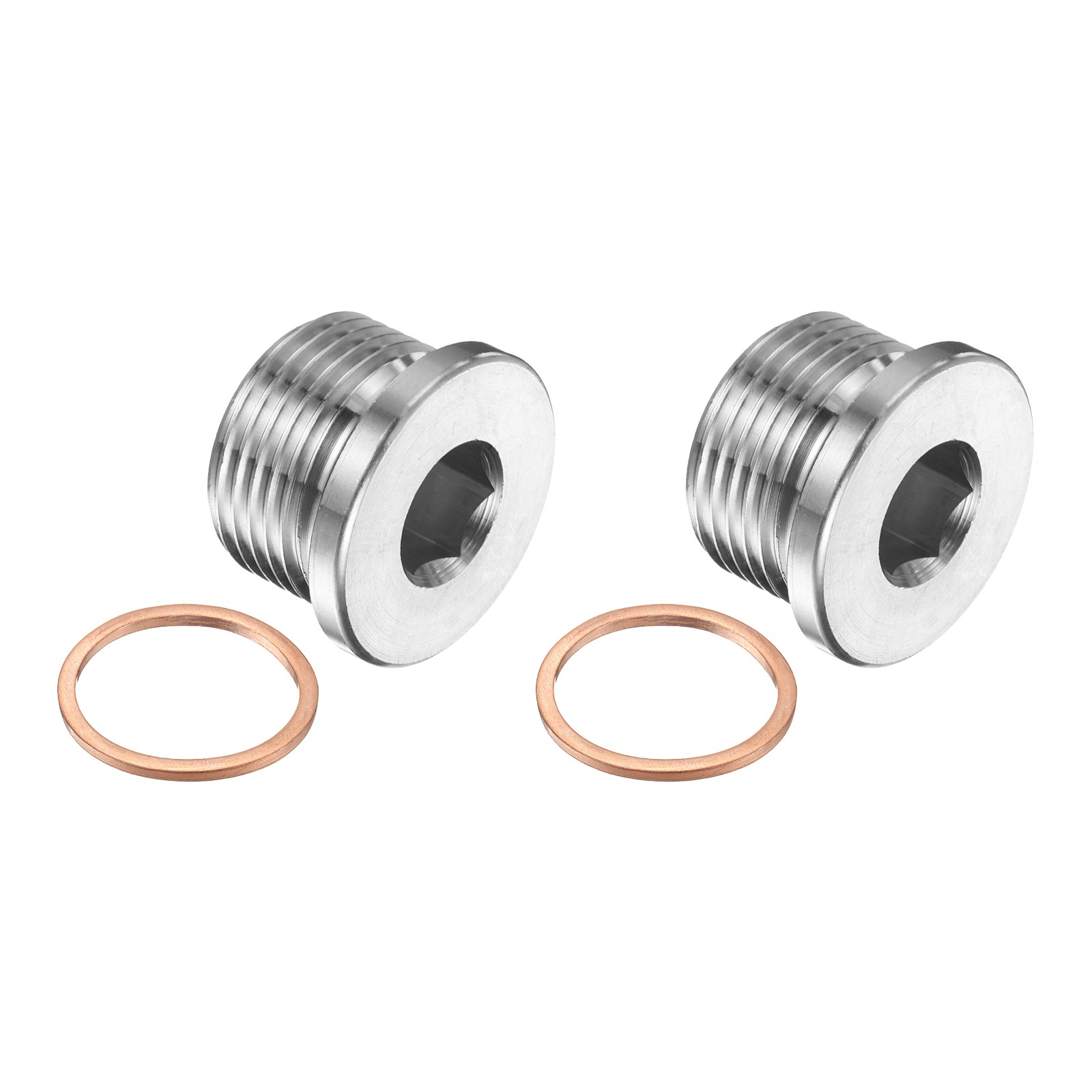 2 Pcs M27 x 1.5 Pipe Plug Fitting, Internal Hex Head Socket 304 Stainless Steel