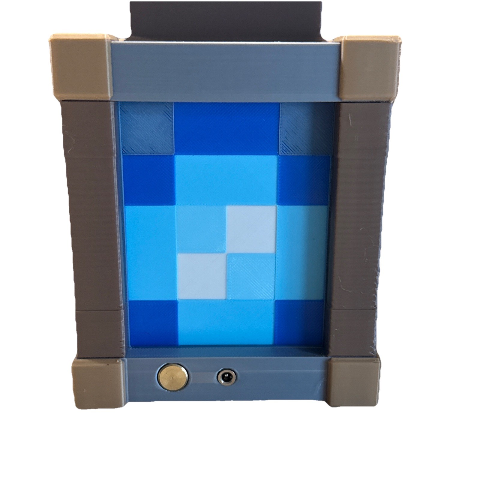 Pixelated Night Light Minecraft Lantern Chargeable (Set Of 2) Blue *READ*