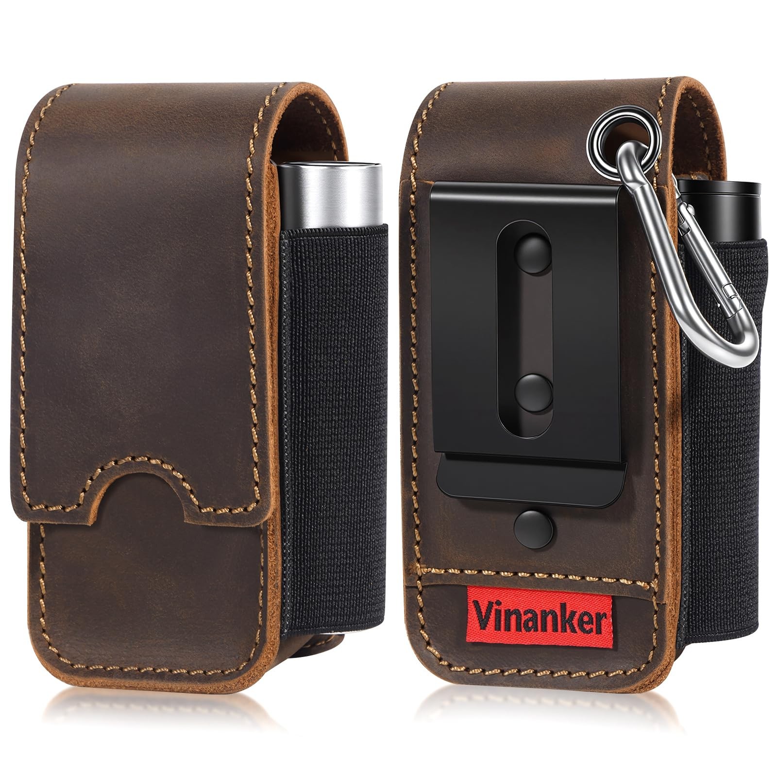 Genuine Leather Pouch for Leatherman Multi-Tool Kit, Darkbrown