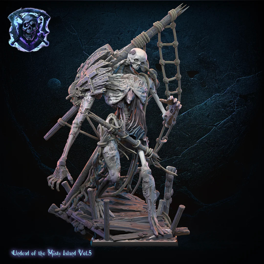 Skeletal Pirate Giant - 28-32mm Undead of Misty - Resin Tabletop Miniature