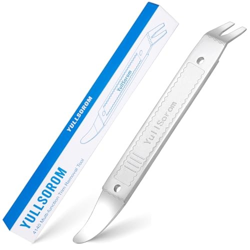 4140 Dual-purpose Steel Pry Bar, Multi-Function Trim Double Head silver 1pc