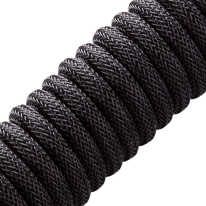 CableMod Pro Coiled Keyboard Cable USB-C to USB Type A, Midnight Black - 150cm