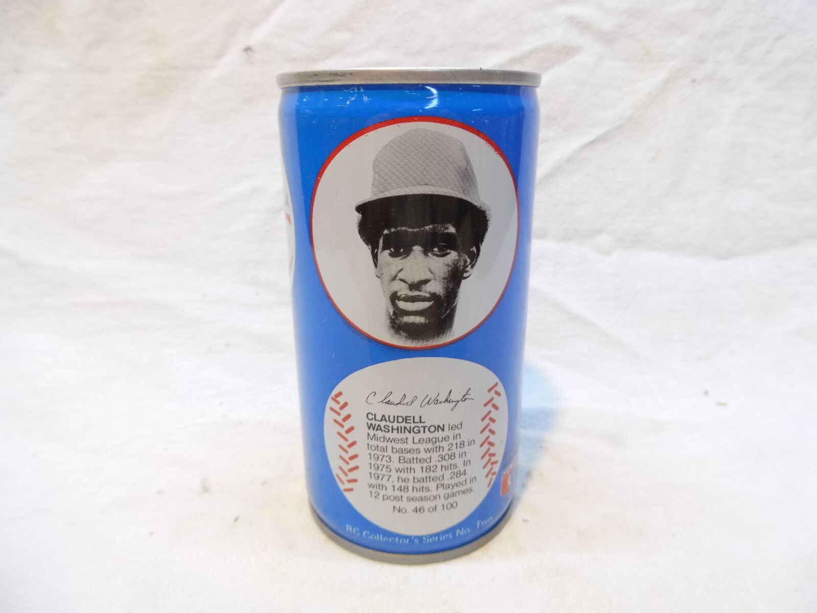 ROYAL CROWN RC COLA BASEBALL C/S SODA CAN~CLAUDELL WASHINGTON #46/100