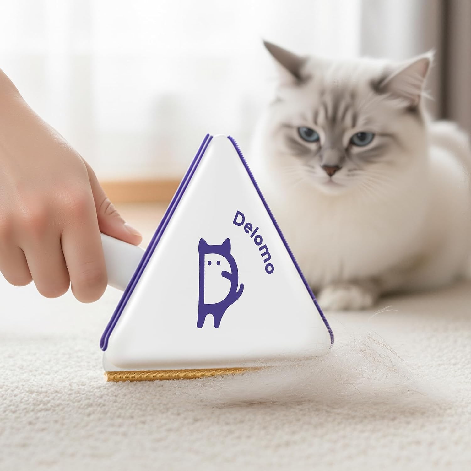 DELOMO Upgraded 3-in-1 Pet Hair Removal Tool: Versatile Dog & Cat Hair Remover