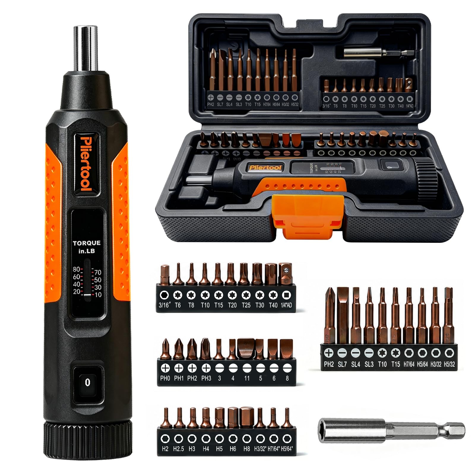 42 PCS Torque Screwdriver Set 1/4 Inch Wrench 1080 Pound Adjustable Bike Kit