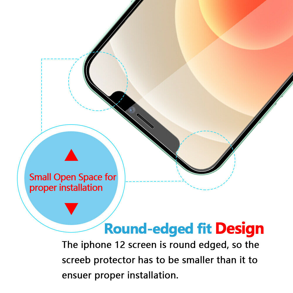 2-Pack For Apple iPhone 12/ 12 Pro/Pro Max Clear Tempered Glass Screen Protector